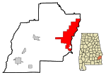 Barbour County Alabama Incorporated and Unincorporated areas Eufaula Highlighted